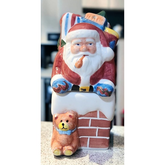 RARE PORTMERION A CHRISTMAS STORY SANTA STACKING SALT/PEPPER SHAKERS - Picture 1 of 8
